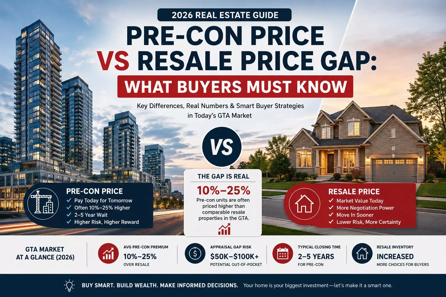 Pre-Con Price vs Resale Price Gap: What Buyers Must Know (2026 Guide)