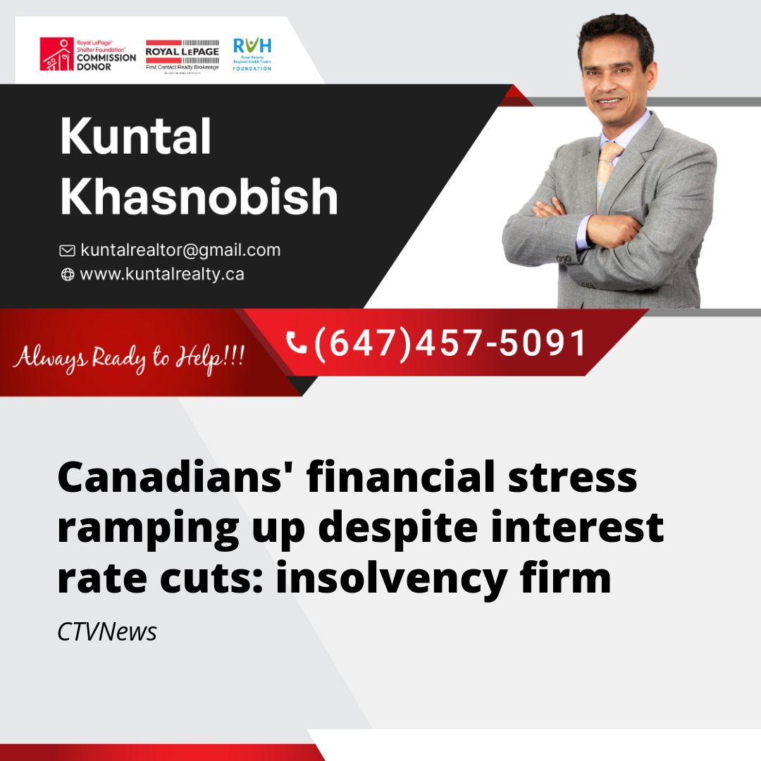 Canadians' financial stress ramping up despite interest rate cuts